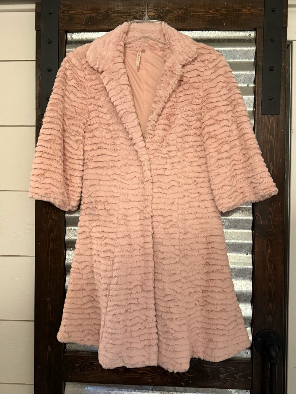 Pink Faux Fur Coat Medium